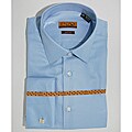 Enzo Tovare Men's Blue Cotton Dress Shirt