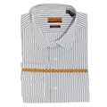 Enzo Tovare Men's White/ Black Stripe Cotton Dress Shirt