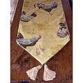 RLF Home Rooster Strut Yolk Tasseled Table Runner