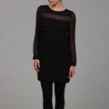 Romeo & Juliet Women's Black Pleated Chiffon Dress