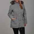 Jessica Simpson Women's Plus Size Grey Faux-fur Jacket