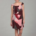 Sangria Women's Black/ Coral Abstract Dress