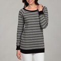 Jolt Junior's Stripe Lace Detail French Terry Top