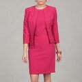Anne Klein Women's Magenta Belted Jacket Dress