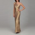 Hailey by Adrianna Papell Women's Gold Metallic One-shoulder Dress