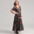 Gabby Skye Women's Black/ White Maxi Dress