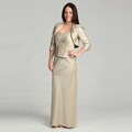 Jessica Howard Women's Taupe Two-piece Gown