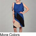 Jonathan Martin Women's Colorblock Flutter SleeveDress