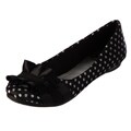 Fergie Women's 'Alana' Black Silver Dot Bow-embellished Flats