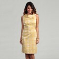 Tahari ASL Women's Envelope Collar Jacquard Sheath Dress