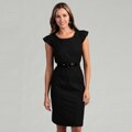Tahari Women's Bi-stretch Belted Sheath Dress