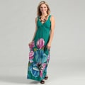Spense Women's Floral Knot Front Maxi Dress