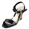 Ann Marino Women's 'Misti' Black Wedge Sandals