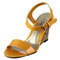 Ann Marino Women's 'Misti' Gold/Yellow Wedge Sandals