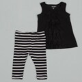 ABS Infant Girl's Ruffle Front Top Striped Leggings Set