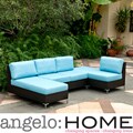 angelo:HOME Napa Springs Sky Blue 4 Piece Indoor/Outdoor Wicker Furniture Set