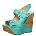 Luichiny Women's 'Need A Pair' Green Platform Wedge Sandals