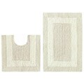 Celebration Reversible 'Race Track' 2-piece Ivory Bath Rug Set