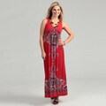 Sandra Darren Women's Red Multi Maxi Dress