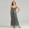 Sandra Darren Women's Striped Ruched Maxi Dress