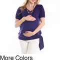 Sulee by Lilac Women's Maternity Side-tie Short-sleeve Top