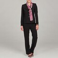 Evan Picone Women's Black Three-button Pant Suit