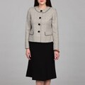 Evan Picone Women's Wheat/ Black Tweed Skirt Suit
