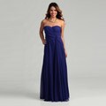 Hailey Adrianna Papell Sapphire Pleated Chiffon Dress