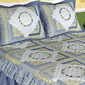 Morning Glory Yellow/ Blue Cotton Bedspread Set