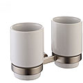 Kraus Amnis Brushed Nickel Wall-mounted Double Ceramic Tumbler Holder