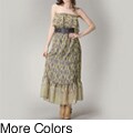 Tabeez Women's Abstract-print Ruffled Maxi Dress