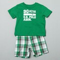 US Polo Toddler Boy's Graphic Tee and Plaid Shorts