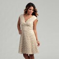 Marina Women's Gold Lace V-neck Dress