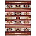 Hand-hooked Rancho Ivory/ Multi Rug (5' x 7'6)