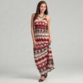 Glamour Women's Red/ Brown Empire Maxi Dress