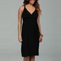 Glamour Women's Black Cinched Waist Dress