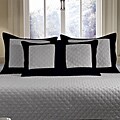 Brentwood 3-piece Gray/ Black Quilted King-size Bedspread Set