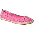 Refresh by Beston Women's 'KACIA-03' Fuchsia Crochet Knit Espadrille Flats