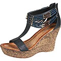 Refresh by Beston Women's 'CABY-03' T-strap Wedge Sandals