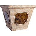 SomerTile Mediterranean Stoneware Catania Cream 13-inch Planter