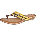 Refresh by Beston Women's 'Tokyo-11' Yellow Braided Faux Leather Thongs