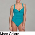 Calvin Klein Women's Solid Shirred One-Piece Swimsuit