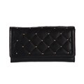 Stone Mountain Black Leather Quilted Clutch