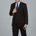 Alfani Men's Dark Brown Two-button Wool Suit