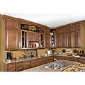 Honey Stain/Chocolate Glaze Wall Kitchen Cabinet (30x36)