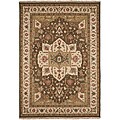 Hand-knotted Brown/ Red Wool Rug (10' x 14')