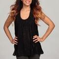 Romeo & Juliet Women's T-back Mini Ruffle and Lurex Detail Top