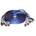 BrandX 12' Foot HD 24K Gold Plated 5 Terminal Blue/Silver Component RCA Cable