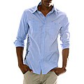 191 Unlimited Men's Blue Screen Print Detail Shirt