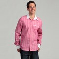 Vintage Red Men's Striped Woven Shirt
